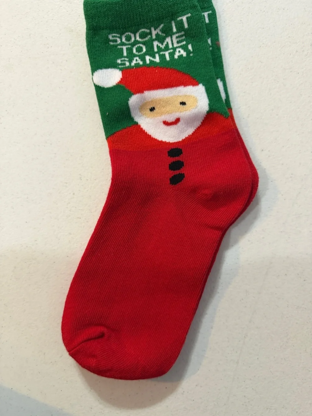 Holiday Santa Crew Socks - Red & Green